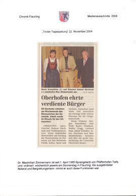 Oberhofen ehrte verdiente Bürger