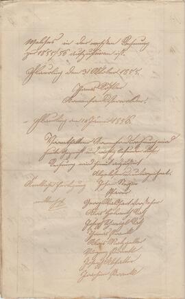 Rechnung des Amenfondes, gelegt 1854/1855