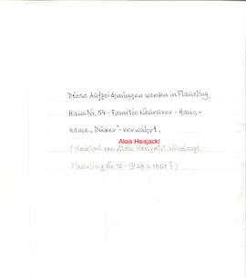 Umschlag Aufzeichnungen Wundarzt Heisjackl Alois
