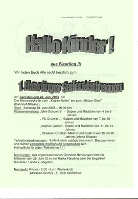 Einladung 1. Flaurlinger Seifenkistlrennen S1