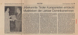 Unbekannte Tiroler Komponisten entdeckt
