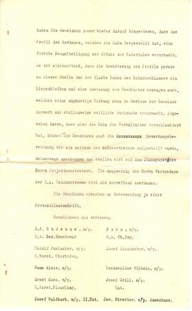 Protokoll der Konkurrenzverhandlung am Kanzingbach