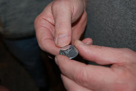 Probeprägung der 1250-Münze mit den Vereinsobleuten