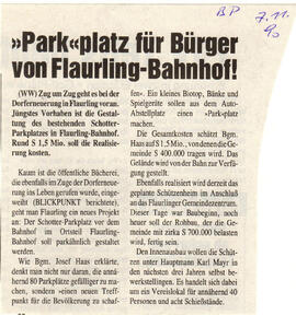 "Park"platz für Bürger von Flaurling-Bahnhof