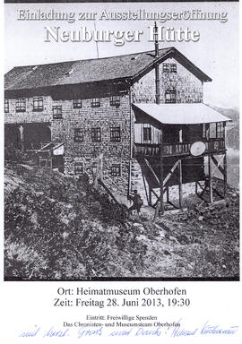 Ausstellung Neuburger Hütte