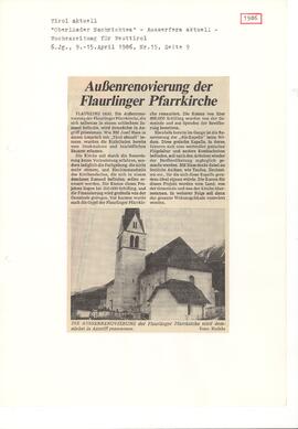 Außenrenovierung der Flaurlinger Pfarrkirche