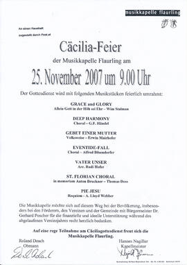 Einladung Cäcilia Feier
