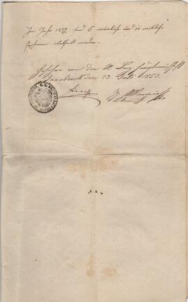 Rechnung des Amenfondes, gelegt 1850/1851