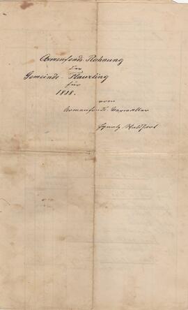 Rechnung des Amenfondes, gelegt 1888