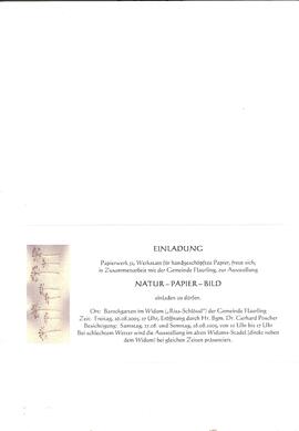 Einladung Ausstellung Natur-Papier-Bild