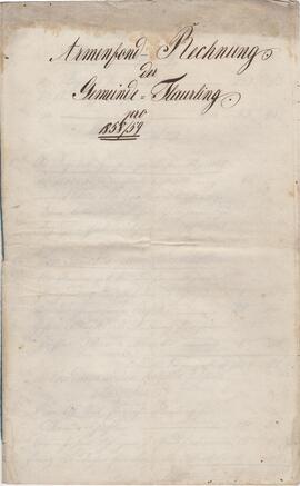 Rechnung des Amenfondes, gelegt 1858/1859