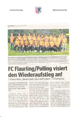 FC Flaurling/Polling visiert den Wiederaufstieg an!