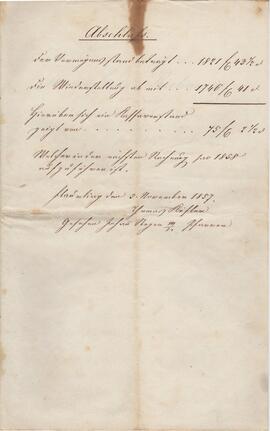 Rechnung des Amenfondes, gelegt 1857