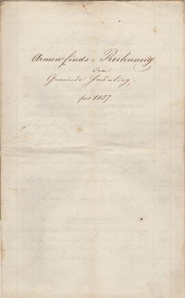 Rechnung des Amenfondes, gelegt 1857