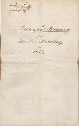 Rechnung des Amenfondes, gelegt 1858
