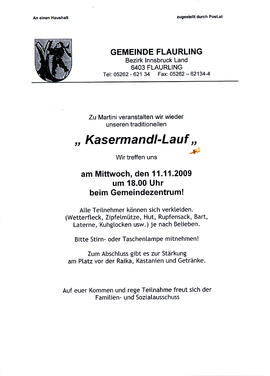 Einladung Kasermandl-Lauf
