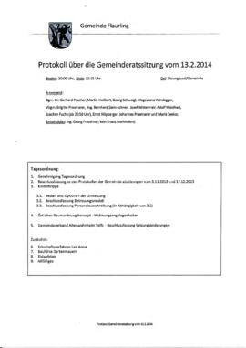 Protokoll Gemeinderat 13.02.