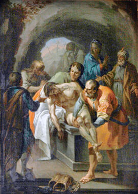 1. Station: Der Leichnam Jesu wird ins Grab gelegt