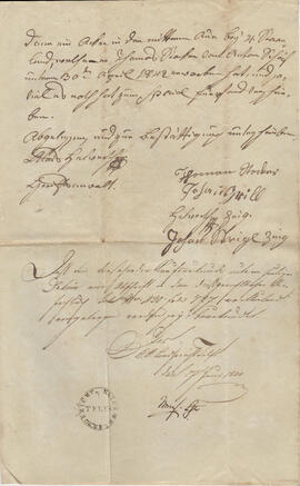 Kaufbrief für Thomas Stocker von Johann Grill