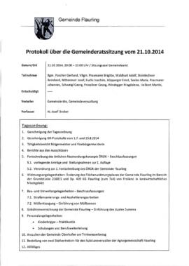 Protokoll Gemeinderat 21.10.
