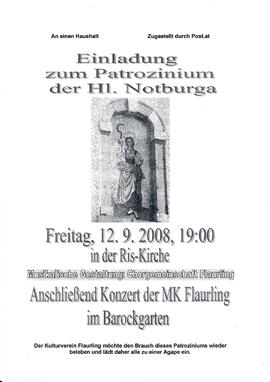 Einladung Patrozinium hl. Notburga