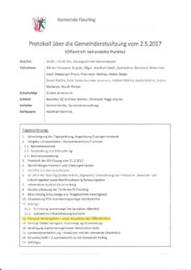 Protokoll Gemeinderat