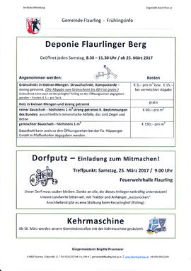 Deponie Flaurlinger Berg Öffnung