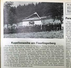 Kapellenweihe am Flaurlingerberg