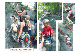 Kinder klettern in Ötz