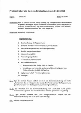 Protokoll Gemeinderat 01.03.