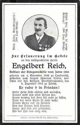 Sterbebild Engelbert Raich (1842-1912)