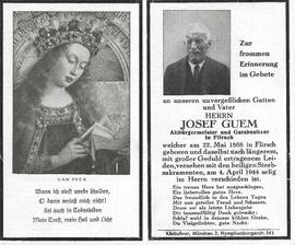 Sterbebild Josef Guem (1868-1944)