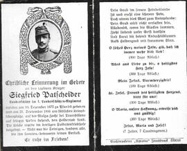 Sterbebild Siegfried Patscheider (1875-1916)