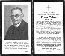 Sterbebild Franz Telser (1874-1952)