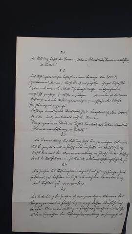Stiftsbrief: Johann Ehart'sche Hausarmenstiftung in Flirsch 2