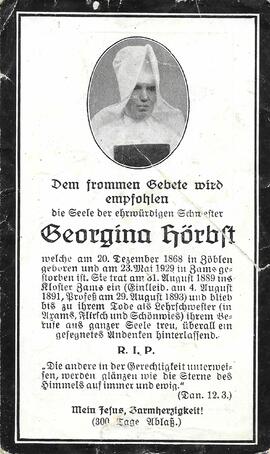 Sterbebild Georgina Hörbst (1868-1929)