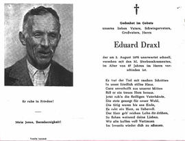 Sterbebild Eduard Draxl (1883-1970)
