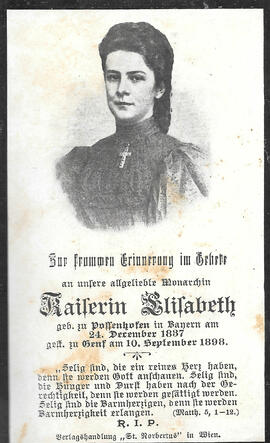 Sterbebild Kaiserin Elisabeth (1837-1898)