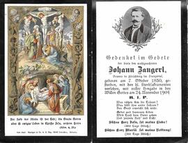 Sterbebild Johann Zangerl (1850 -1904)