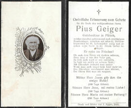 Sterbebild Pius Geiger (1834-1918)