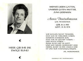 Anna Deutschmann geb. Praxmarer
