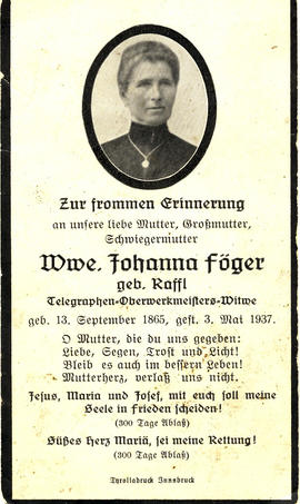 Johanna Föger geb. Raffl