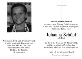 Johanna Schöpf geb. Röck