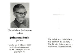 Johanna Bock Geb. Flür