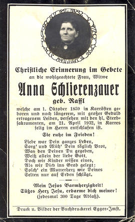 Anna Schlierenzauer geb. Raffl