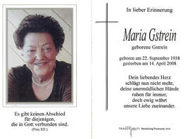 Maria Gstrein geb. Gstrein