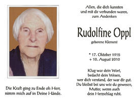 Rudolfine Oppl geb. Klemens