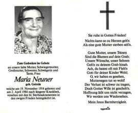 Maria Neuner geb. Gstrein