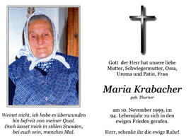 Maria Krabacher geb. Thurner