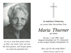 Maria Thurner geb. Schöpf